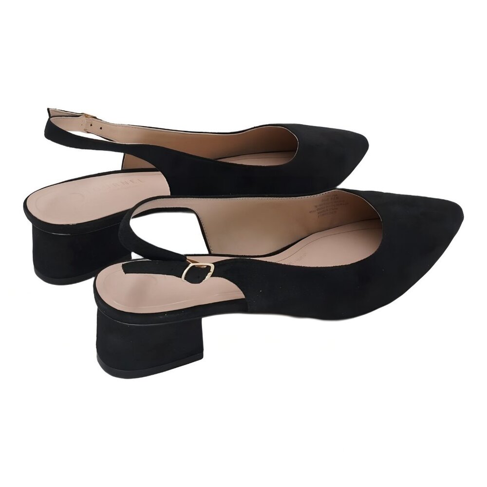 Journee Collection Sylvia Pointed Slingback Pumps Black 9.5M - Picture 3 of 6